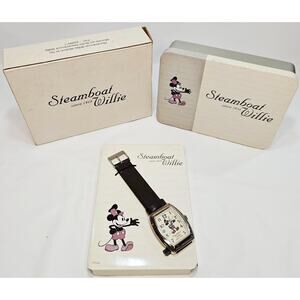 2004 Disney Mickey Mouse Steamboat Willie Wrist Watch 75th Anniversary Tin NIB